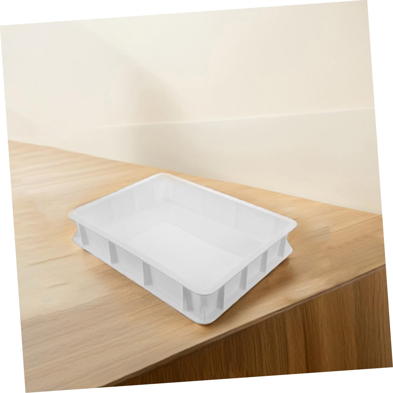 Plateau à Pâte à Pizza Empilable en Plastique Blanc Grosse Capacité
