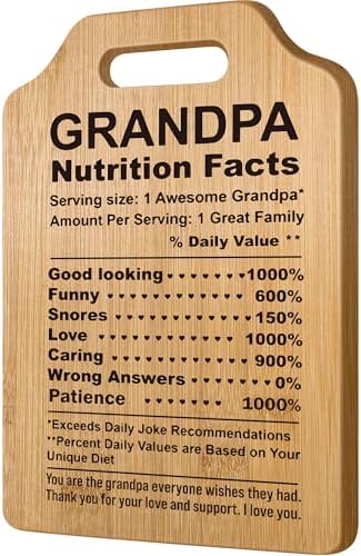 Grandpa Fathers Day Gift,Grandpa Gifts,Gifts for Grandpa from Granddaughter Grandson,Best Grandpa Gifts,Great Father's Day Birthday Gifts for Grandparents Promoted to New Grandpa Cutting Board