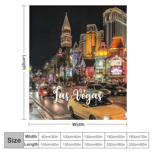 Couverture polaire lit et canapé grand format Skyline Las Vegas