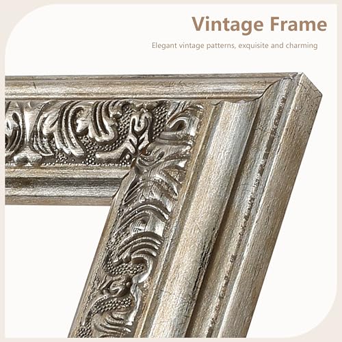 Image of VIOLABBEY 18x24 Poster Frame Sliver 2Pack, Vintage Frames Ornate without Mat