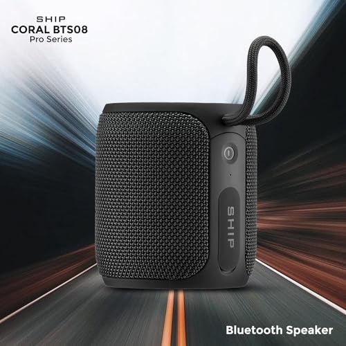 Image of SHIP Coral BTS08 Pro Series Portable Bluetooth Speaker with 16Watt Loud Sound | IPX7 Water Resistance | TWS Feature, Up to 14H Total Playtime | Multi-Compatibility Modes (Napoleon Black)