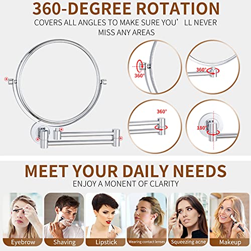 Miroir mural pivotant réglable pour ne plus manquer aucun détail de maquillage