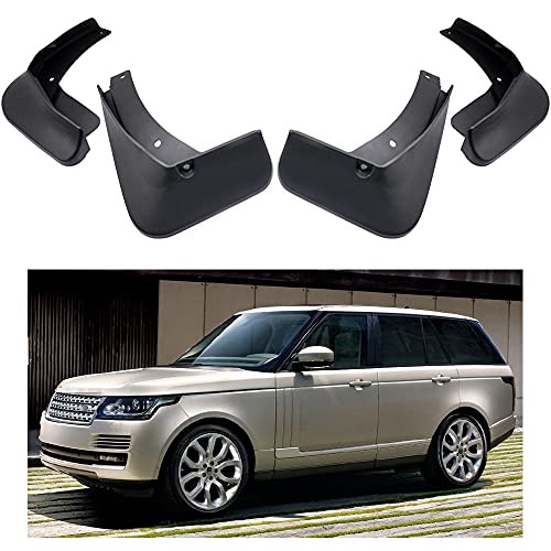 Image of Mud Flaps Compatible with Land Rover Range Rover 2013-2017 | No SVR Models, Front Rear Splash Guards Mud Guards Set of 4, Black
