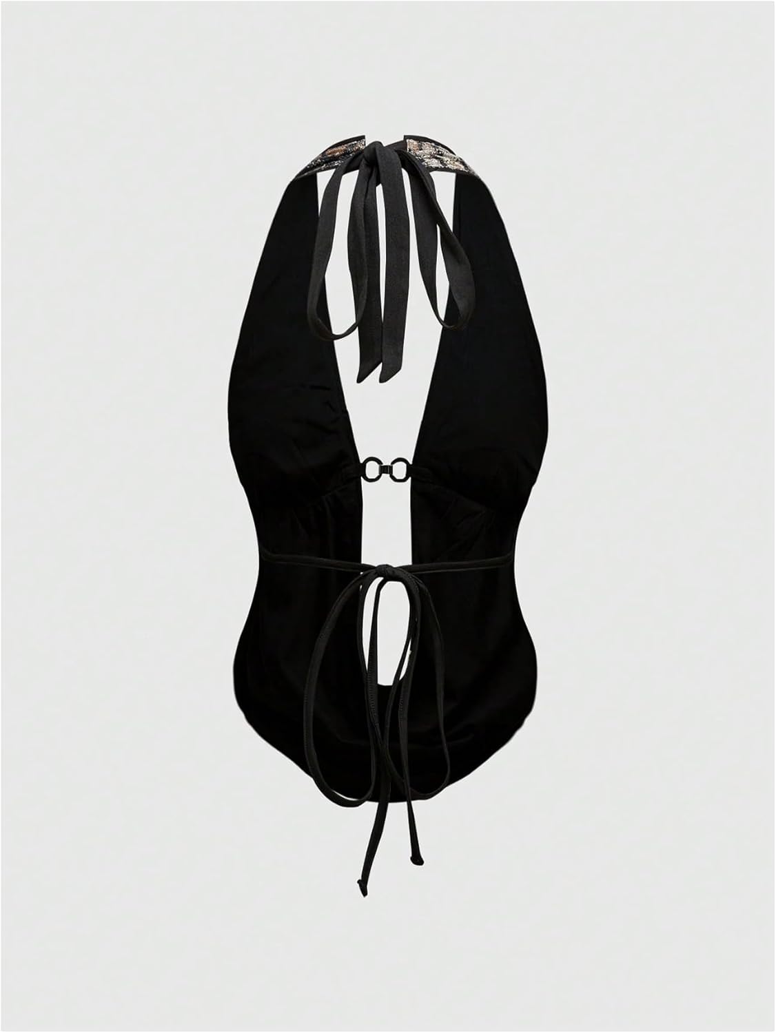 Women's Y2k Tiger Sequin Sexy Halter Tops Open Back Draped Sleeveless Party Tank Clubwear - Image 3