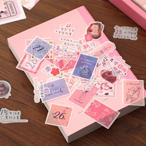 Image of GDNK Scrape Book Kit Scrapbooking Kit Vintage Journal Scrapbook Pack DIY Paper Stickers, Craft Kits Notebook, Collage Album Aesthetic Sticker Journaling Scrapbook Photo Album (Pink)