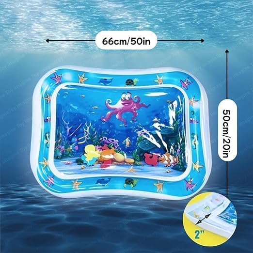 Image of Heavy Duty Tummy Time Water Mat for Babies | Sensory Play Gym for 6-12 Months | Newborn Baby Essentials | Water-Filled Activity Mat | Baby Gifts | Pack of 1 (BEBY Water MAT Square)