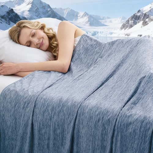 Image of Cooling Blanket King Size, 90 inchx108 inch Cooling Blankets for Hot Sleepers, Cold Blanket Thin Lightweight Breathable Soft for Couch Bed, Lightweight Blanket Keep Cool for Night Sweats