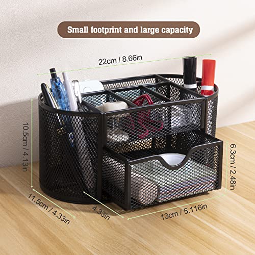MumdoYAL-Organizzatore-da-scrivania-organizer-per-ufficio-in-metallo-a-maglia-con-cassetto-e-porta-penne-per-penne-memo-adesivi-graffette-clip-per-raccoglitori