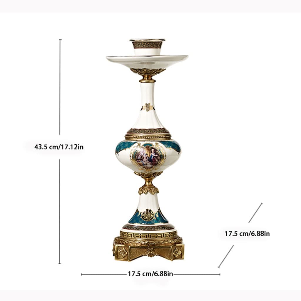 Kerzenständer Nordic Einzelkopf Kerzenhalter Moderne Mode Luxus Home Desktop Zubehör Wohnzimmer Keramik mit Kupfer Kerzenhalter Dekoration Konische Kerzenständer