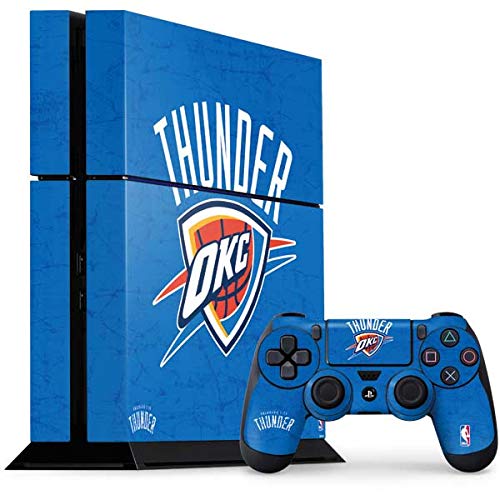 Skinit Decal Gaming Skin Compatible with PS4 Console and Controller Bundle - Officially Licensed NBA Oklahoma City Thunder Primary Logo Design