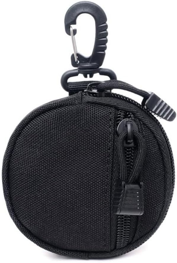 Image of Mini Coin Purse Keychain Cute Zipper Pocket Pouch for Women, Girls & Kids Lightweight, Portable Organizer Bag for Coins, Cash, Earbuds Fits in Pockets (Black, Pack of 1)