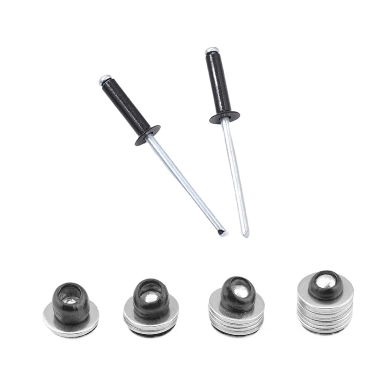 Rivets aveugles noirs à tête fraisée en aluminium, 30/50 pièces, type standard 2.4mm 3.0mm 3.2mm 4.0mm(50Pcs,4.8x16 mm)