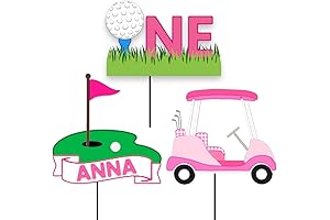 Hole In One Cupcake Golf Cake Toppers For 1st Girls Birthday