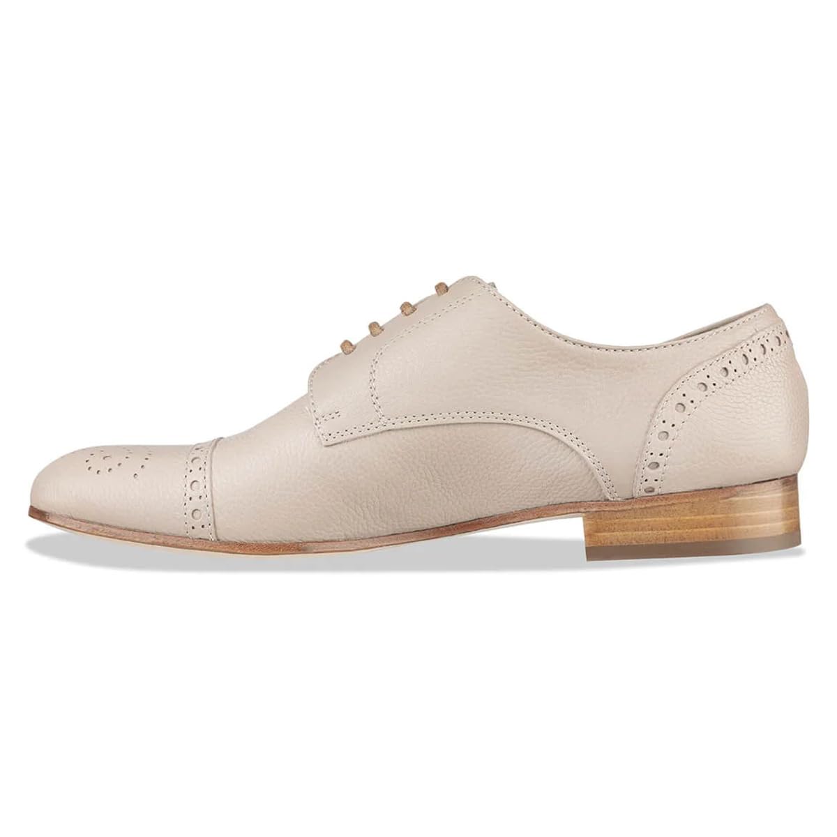 FSJ Women Perforated Lace-up Oxfords Multicolor Leather Cap Toe Comfort Flat Pumps Vintage Ladis Oxfords Shoes Size 4-15 US