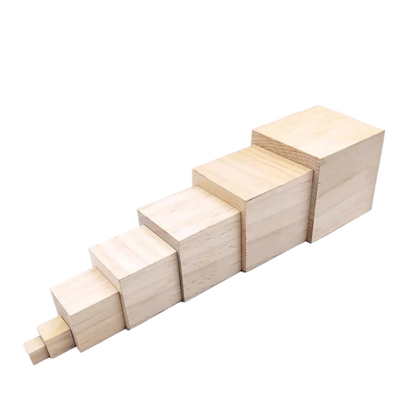 200 piezas de 2 cm mini bloques cuadrados madera sin terminar, cubos maciza for hacer rompecabezas, construir modelos y manualidades