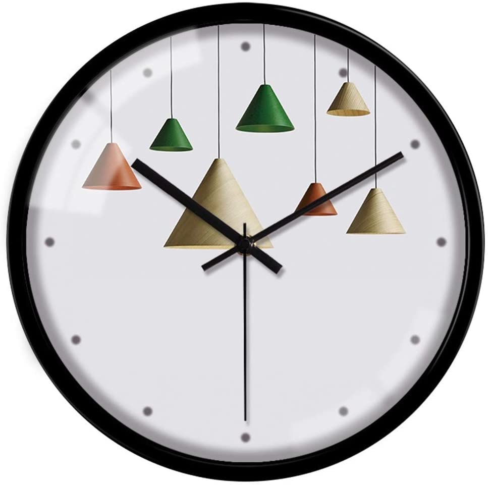 Horloge murale silencieuse pour stopper le tic-tac avec son pointeur métal noir design