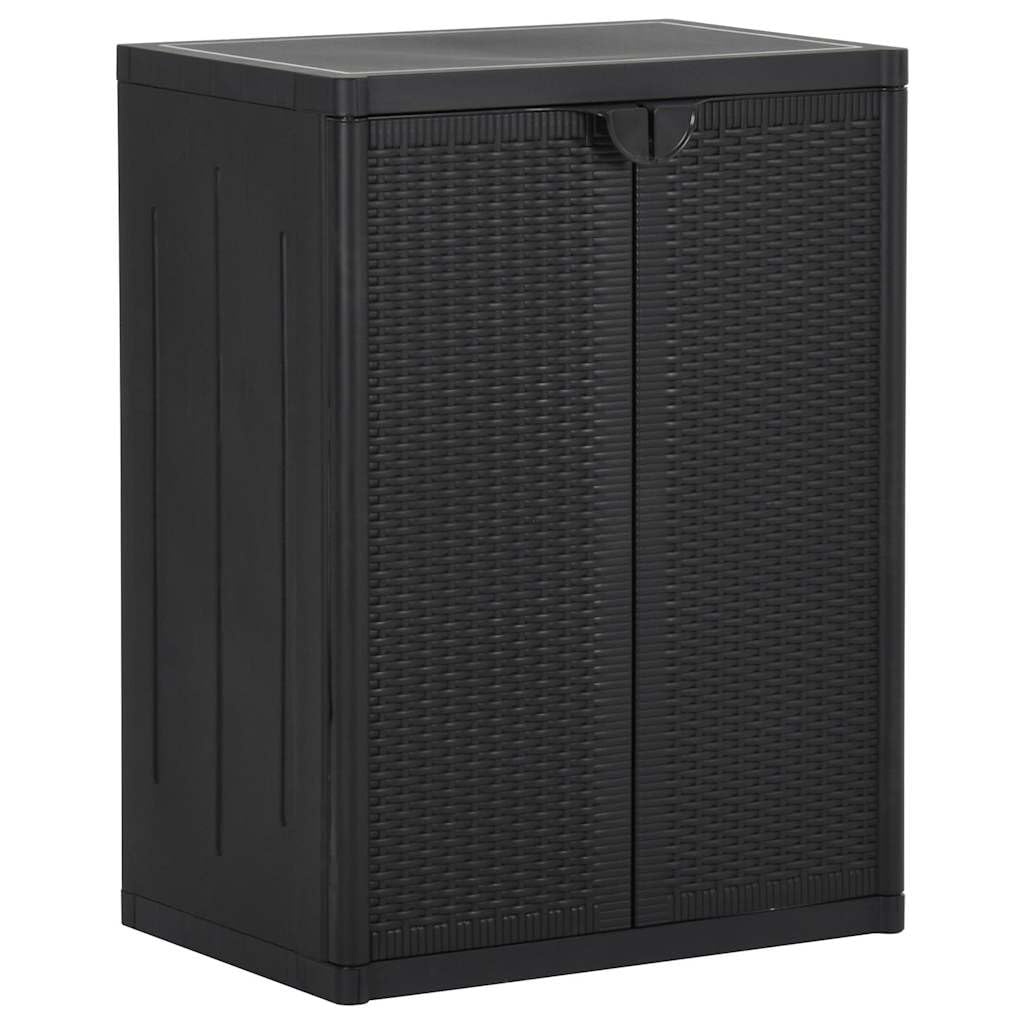 Armoire de rangement jardin Noir 65x45x88 cm PP Rotin