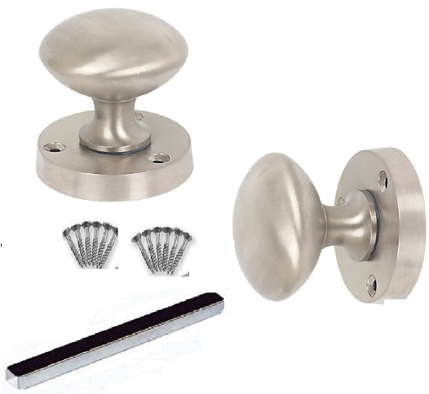 Haven Heritage Door Knob Round Sprung Mortise Satin Nickle 1 x Pair