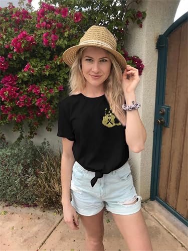 Childhood Cancer Awareness Shirt Women Cancer Support Handprint Shirts Wear Gold Pediatric Cancer Short Sleeve Tops3