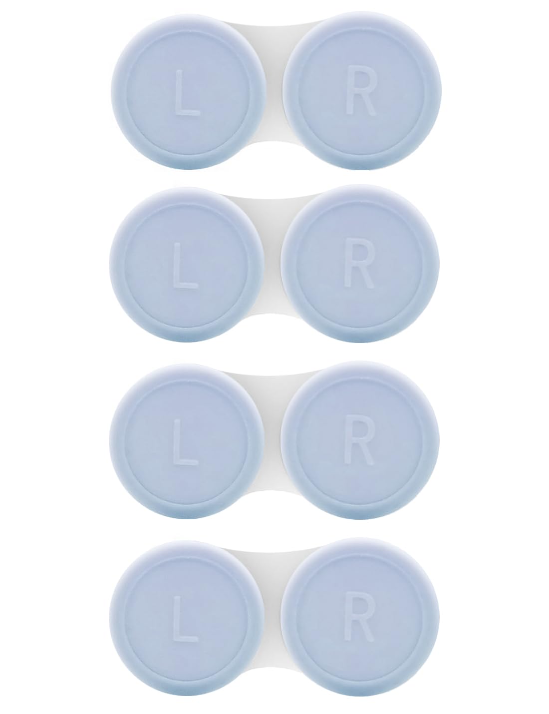 4 Pack Contact Lens Case Contact Solution Soaking Case Replacement Kit for Travel Daily Use Blue