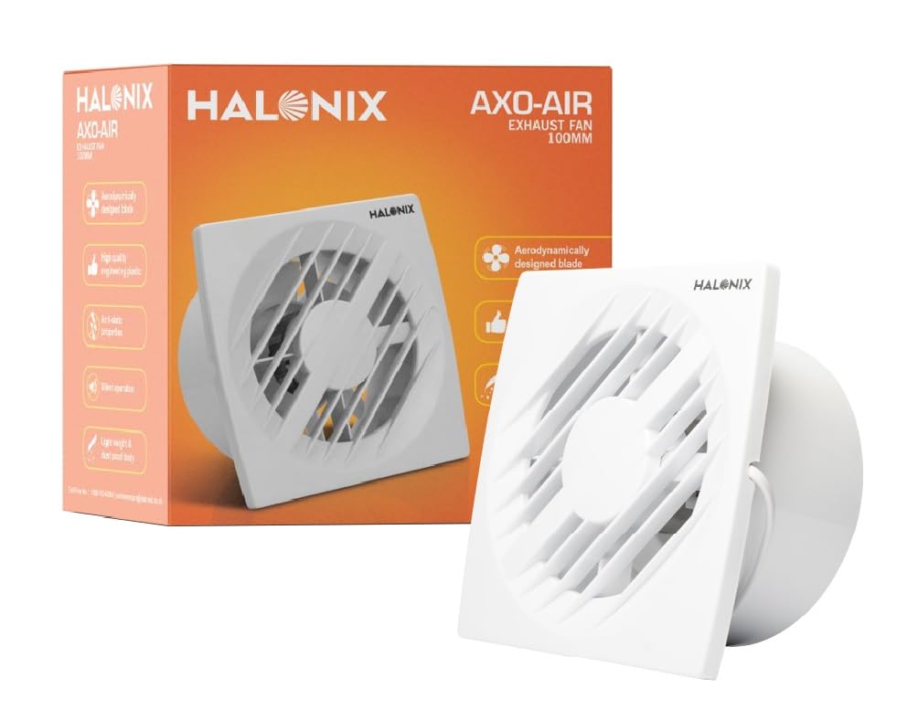 See full amazon price history chart for Halonix AXO Air 100 mm Exhaust Fan For Kitchen, Bathroom with Strong Air Suction, light weight,Rust Proof Body (White) Halonix AXO Air 100 mm Exhaust Fan For Kitchen, Bathroom with Strong Air Suction, light weight,Rust Proof Body (White) (B0D8W83QN6) Amazon Price History, Amazon Price Tracker