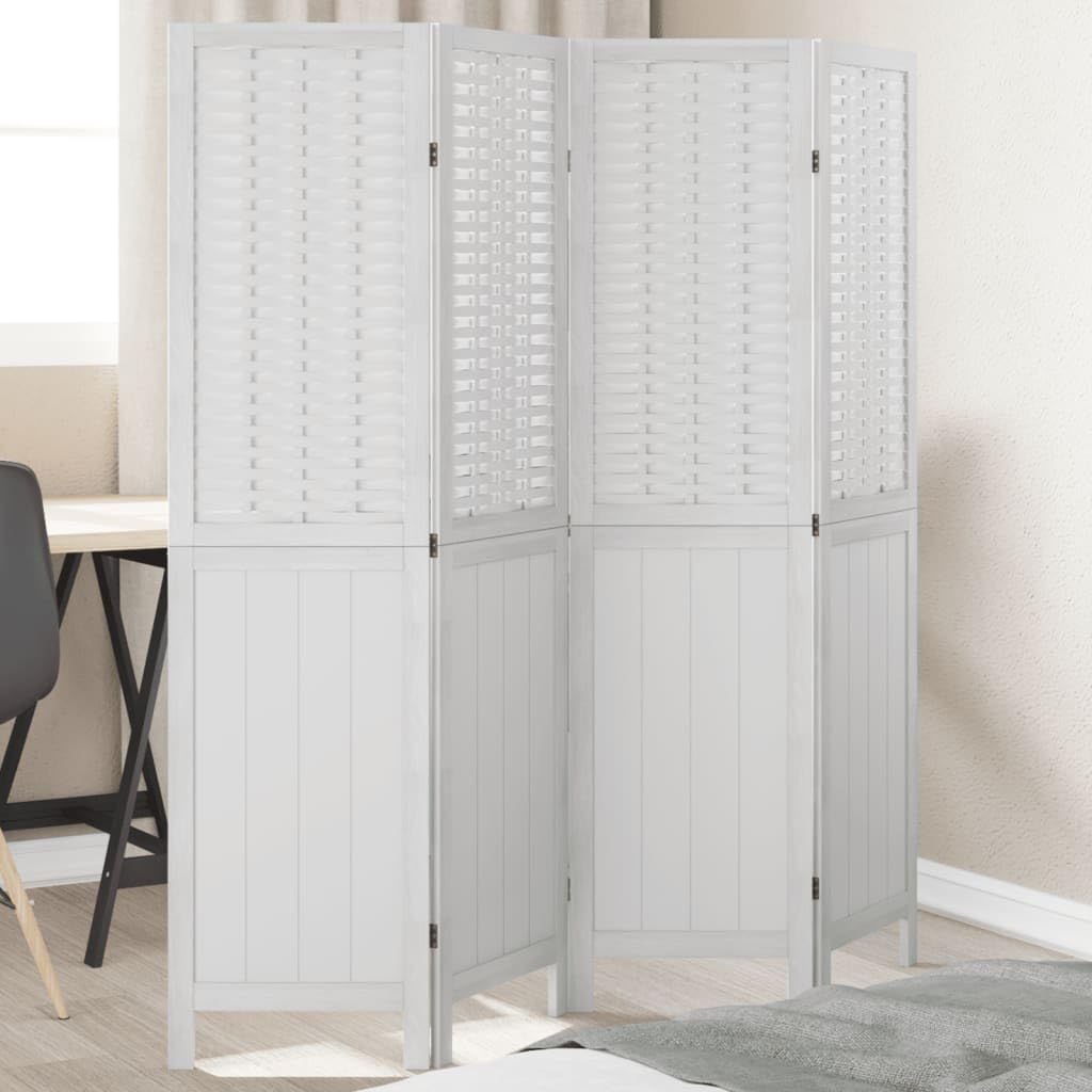 Paravent pliable en 4 parties - Blanc - 140 x 160 cm