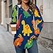 Womens Bodysuit Cartoon Dinosaur T Shirts Long Sleeve Hoodie V Neck Pullover Tops, 2026