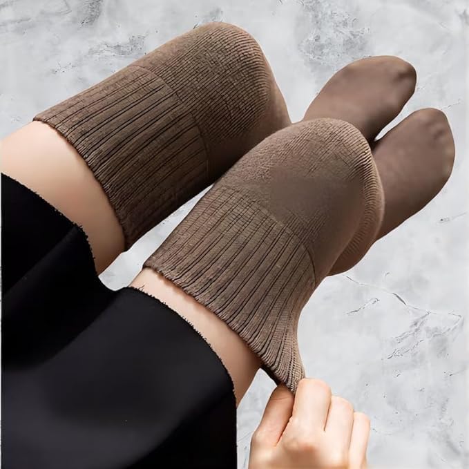 Woolen Knee High Socks for Women, Warm Thermal Winter Wear (Pack of 2) 3