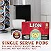 Lion Coffee French Roast Coffee Pods - Single-Serve Pods - Bold Dark Roast - Arabica Coffee - Compatible with Single-Serve Brewing Systems - 12 Count Box