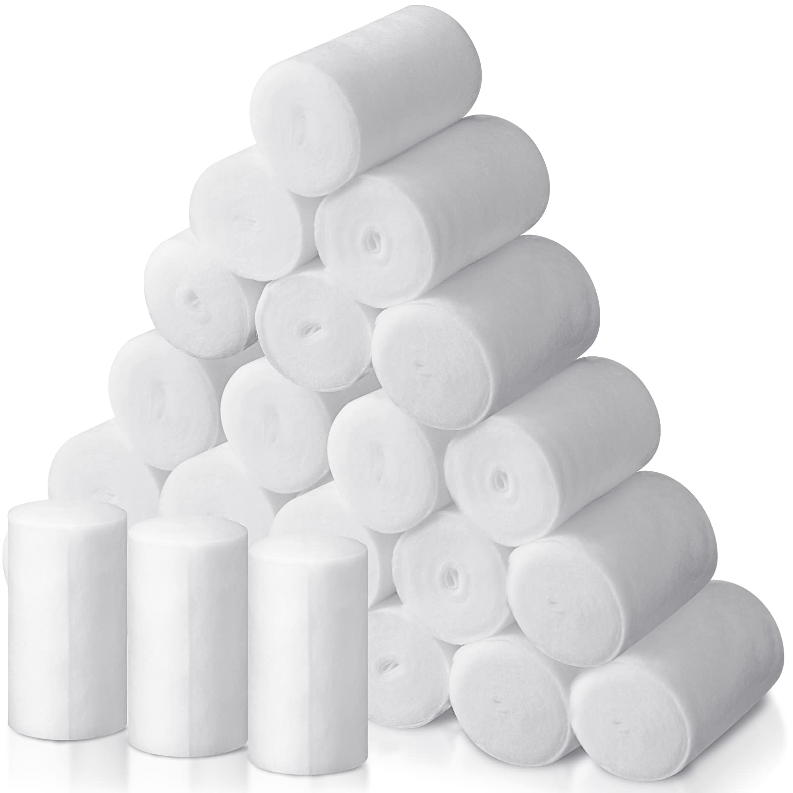Treela 24 Rolls Cast Padding Individual Pack Undercast Padding Roll Wrap Bandage with Plaster Soft Cloth for Halloween Wrap Bandage Art Projects Body Casts Mask Making Supplies (6 Inch x 8.9 ft)