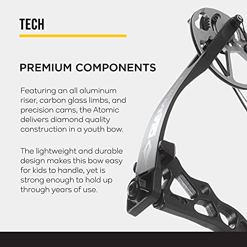 Diamond Archery Atomic Youth Compound Bow Package, Black, Right Hand (29 lbs), (A12982) - Thumbnail 6