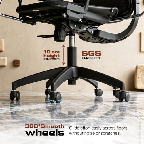 Image of DROGO Quantum Ergonomic Office Chair for Work from Home, Computer Chair with Breathable Mesh, 3D Headrest & Armrest, Adjustable Lumbar Support, Office Chair with Footrest & Recline (Black)