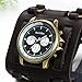JewelryWe Brown Hip-hop Gothic Punk Style Men Watch Wide Leather Fashion Cuff Wristwatch