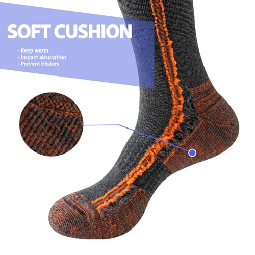 JOYNÉE 6 Pairs Mens Lightweight Crew Work Athletic Long Calf Cushioned High Boot Socks for Sports Running Hiking3