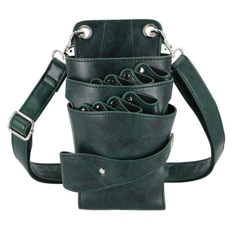 Sac pour matériel de coiffure Sac à ciseaux de salon de coiffure à 8 poches, pinces à ciseaux, étui de coiffure, étui de ceinture, sac de barbier