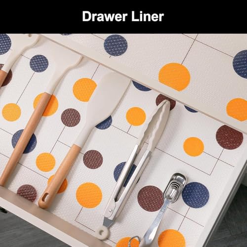 Image of EVA Fridge Shelf Liner Roll, Washable Drawer Mat Sheet, Cut-to-Size Cabinet & Refrigerator Shelf Protector, Food Contact Suitable Multipurpose Kitchen Table Liner Roll, 3 Meter (Round Round)