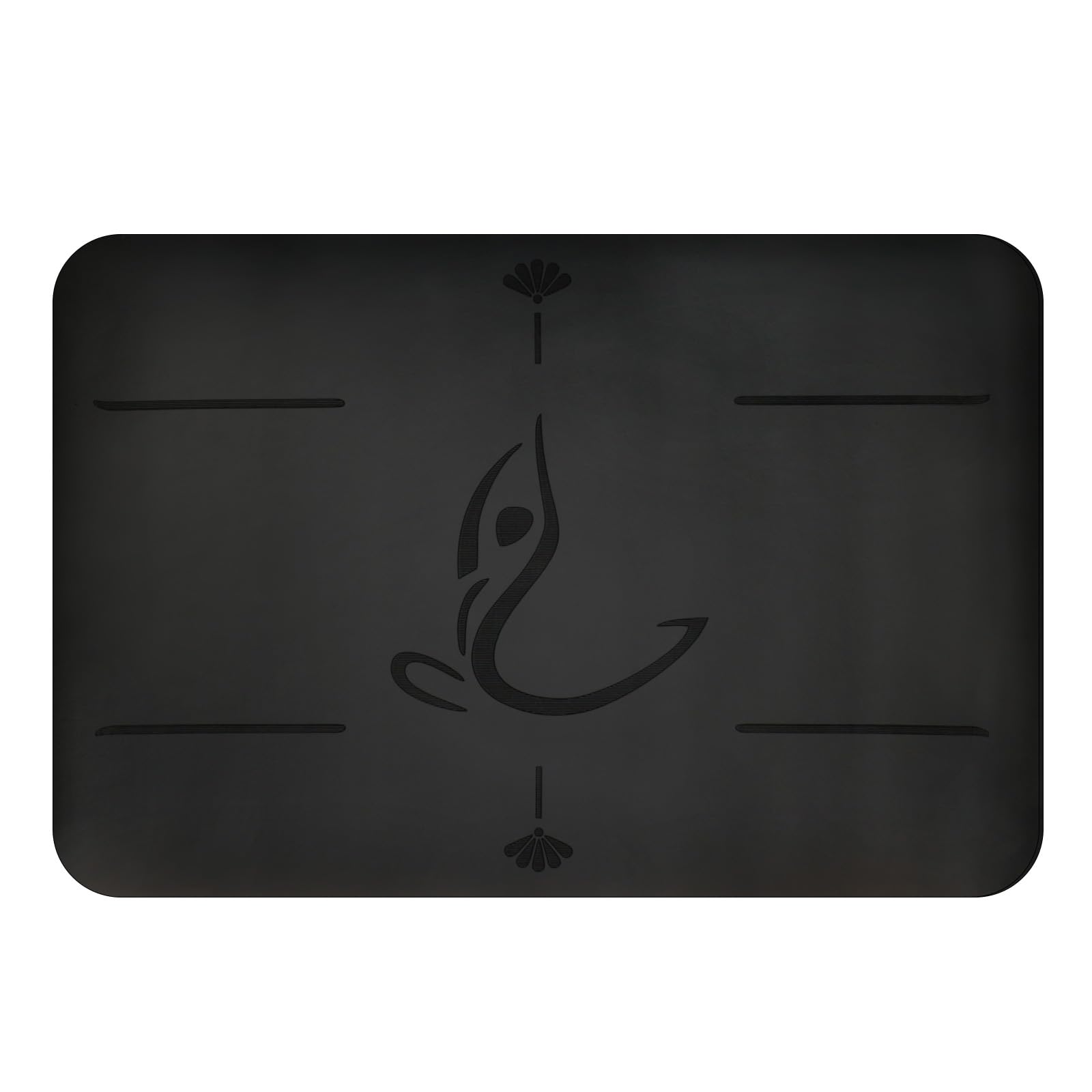 Yoga Mat – Free Yoga Bag Included - Patented Alignment System, Warrior-like Grip, Non-slip, Eco-friendly and Biodegradable, sweat-resistant, long, wide, 23.62x15.74x0.17 Inch Black (Pack of 1)