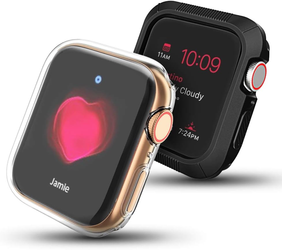 Compatible with Apple Watch Case Series 4 44mm, Shock Proof and Shatter-Resistant Protective Bumper Case Replacement for iWatch Series 4 - Black