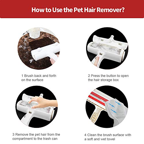 Extaum Removedor de pêlos de cães,Rolo de limpeza de pêlos de gato para removedor de pêlos de animai