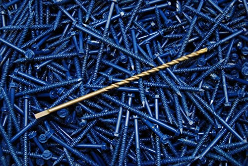 175 PCS Hex Washer Head 3/16 x 3-1/4 Concrete Masonry Screws Tapcon Anchor & Bit for DIY Real Men