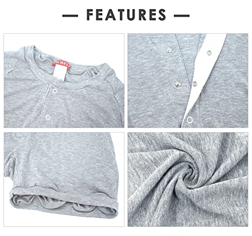 Men’s Sleepwear Oneise Short Sleeve Jumpsuit Pajamas Stretchy Cotton One Piece Romper Underwear M-2XL3