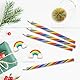 YceLon 25 Stück Regenbogenstift Set, 10 Regenbogenstifte + 10 Radiergummi + 5 Wuschelbälle, Regenbogen Deko Kindergeburtstag Geschenke