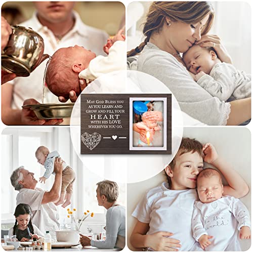 Yakucho Baby Boy Baptism Keepsake Frame - Baptism Gifts For Boys, Double Picture Frame With Blessing Card thumb #2