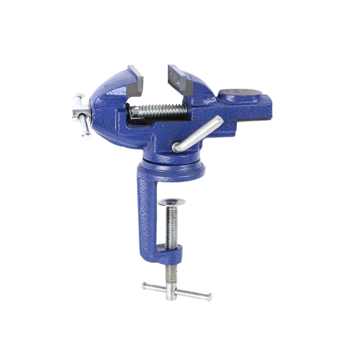 Morsetto da Banco Mini 50mm Blu, Tavola Piana 360° | Ferro, Leggero e Portatile, per Gioielli e Legno, Adatto a Modellismo e Hobbisti