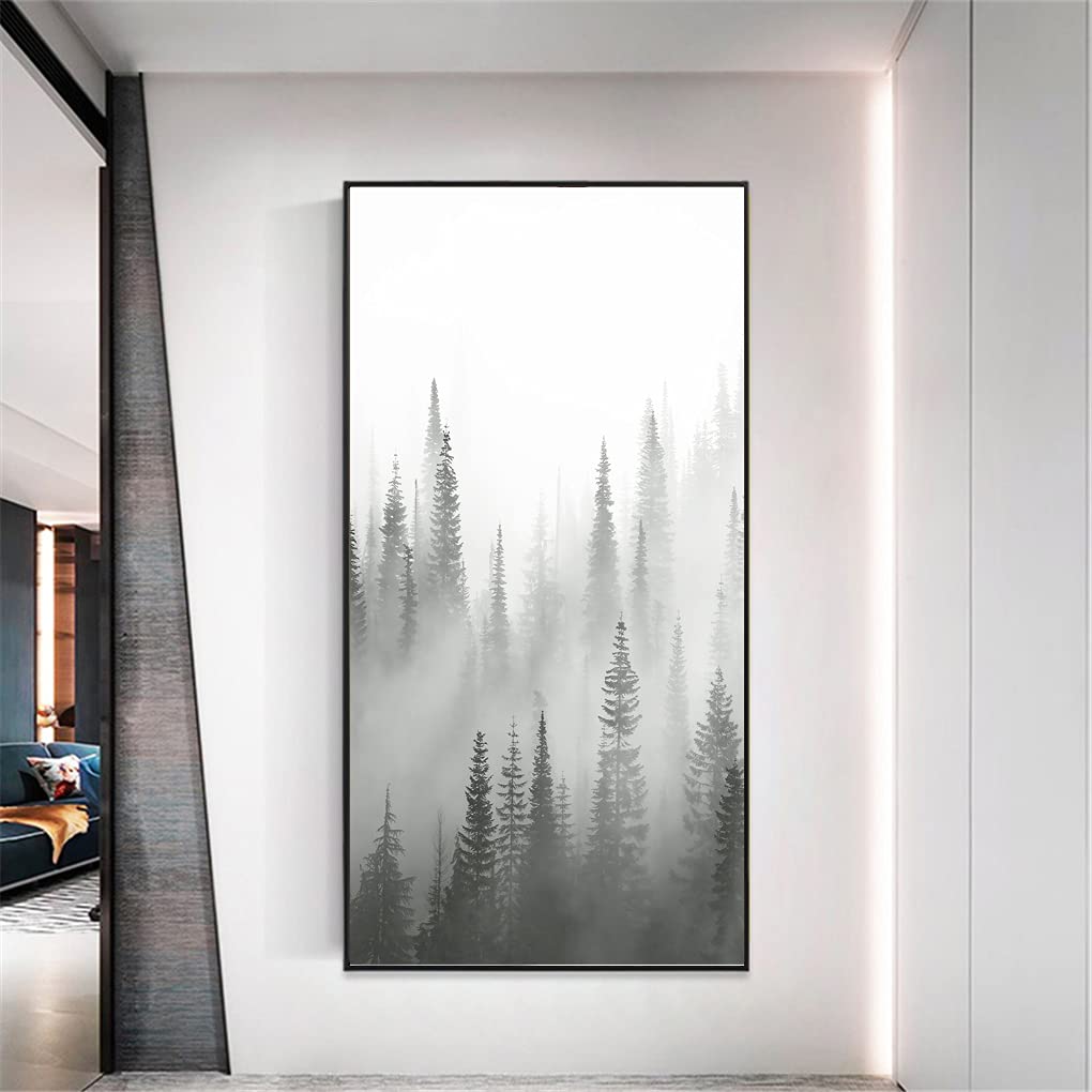 Dekorfolie Glasmalerei Fensterfolie Sichtschuzfolie Milchglasfolie Wald Statisch Haftend Privatsphäre Fensteraufkleber 80x200cm
