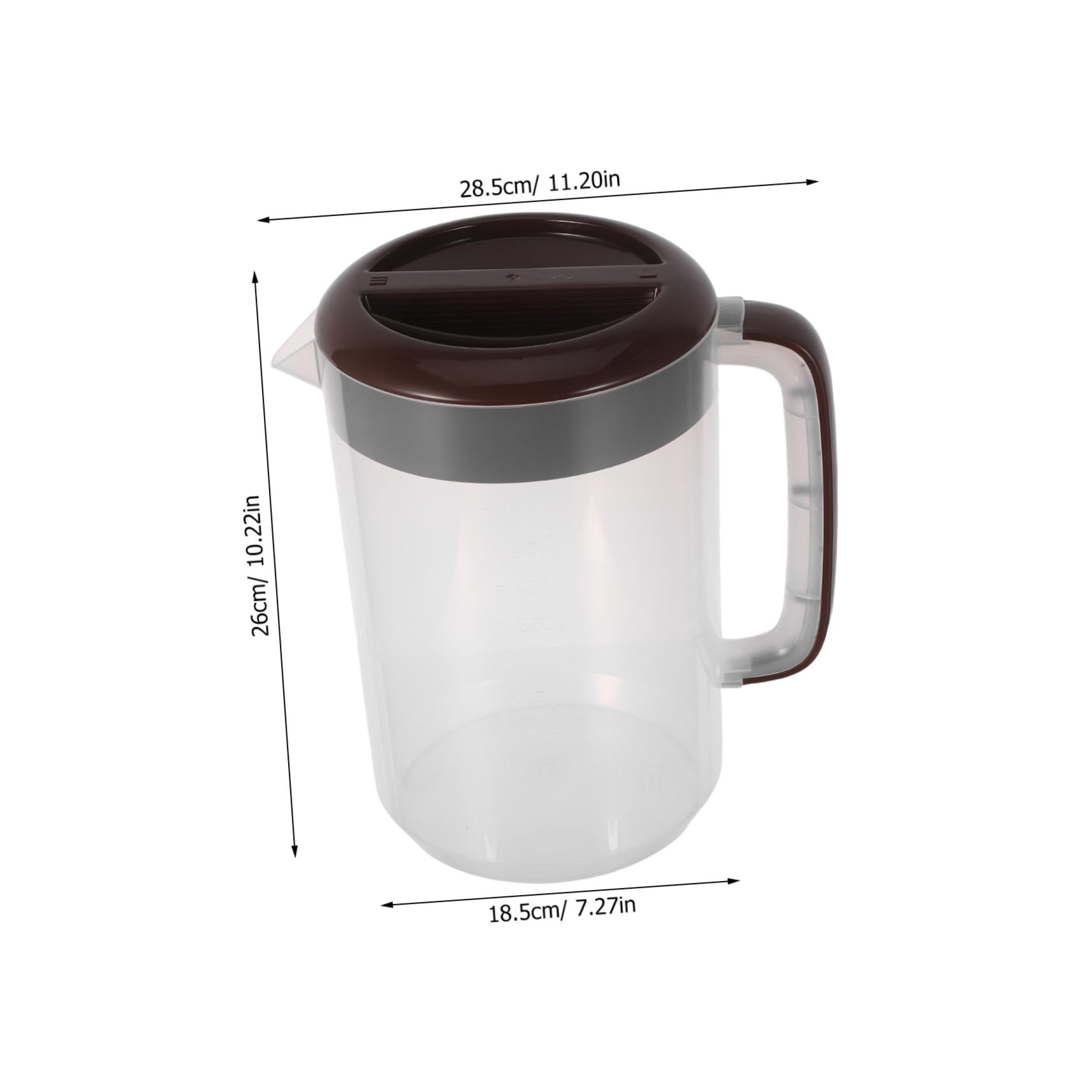 SHINEOFI Jarra de Agua Grande con Tapa Jarra de Jugo de PP Reforzado Resistente con Escala de Medición para Bebidas Frías para Casa y Refrigerador