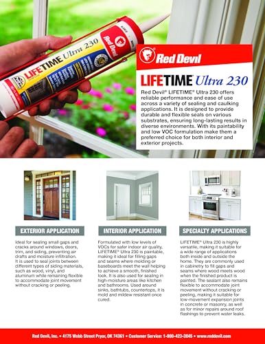 image for Red Devil 077050 Lifetime Ultra Premium Elastomeric Acrylic Latex Seal