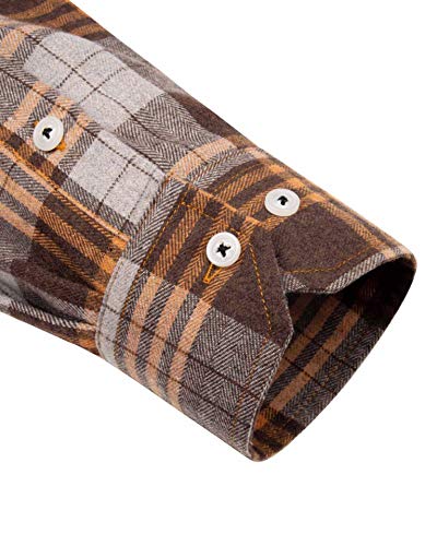Image of Alimens & Gentle Men's Button Down Regular Fit Long Sleeve Plaid Flannel Casual Shirts