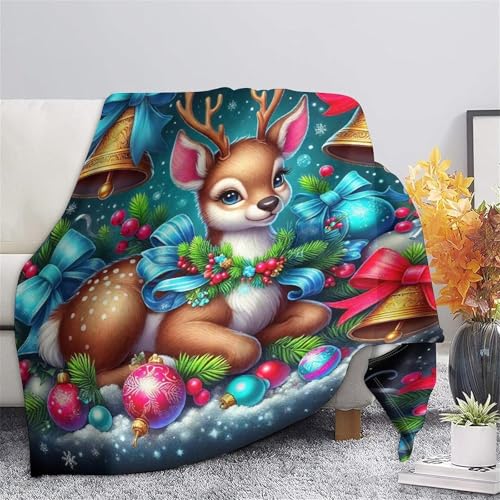 Couverture de lit en microfibre cerf 3D plaid chaud pour literie et canapé