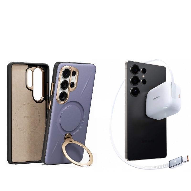 TORRAS Fast Charging with Low-TEM Protection USB-C 67W Retractable Charger and case — Buy Together to Save 15%